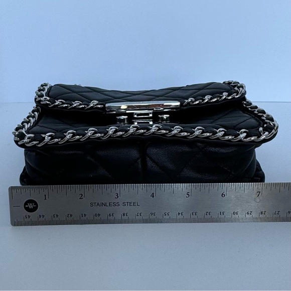 NWOT Michael Kors Purse- Black/ Silver Hardware, Compartments. SHOW STOPPER! - Picture 12 of 17